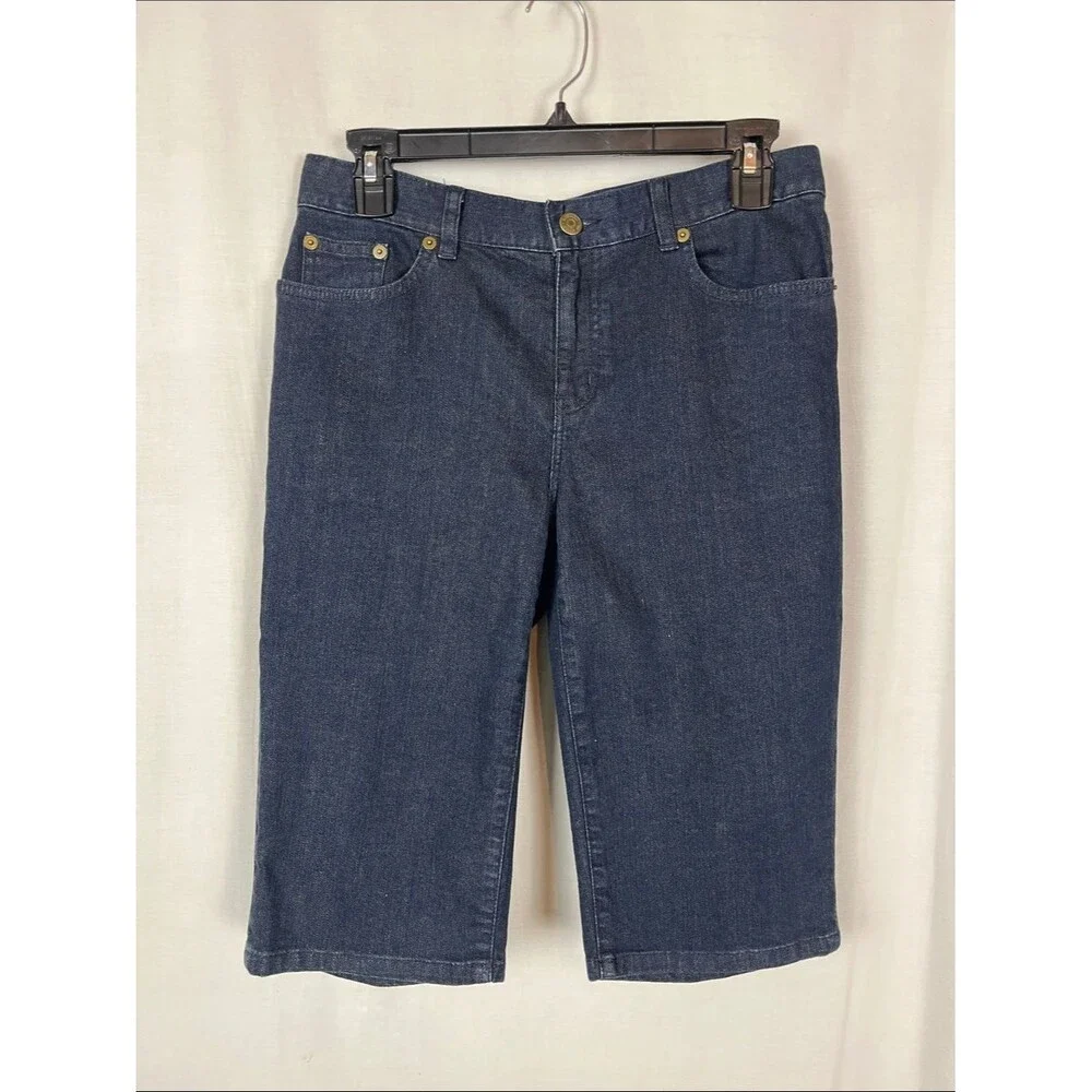 Lauren Ralph Lauren Bundle of Two Y2K Bermuda Denim Shorts Pinstripe